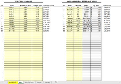 fifo based cogs inventory valuation template in excel 1
