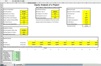 Capital Budgeting Analysis Excel Model - Templarket -  Business Templates Marketplace