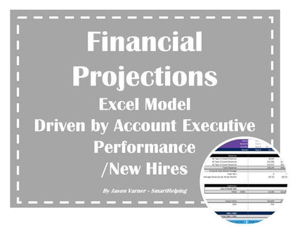 financial projections excel model driven by account executive performance new hires 1