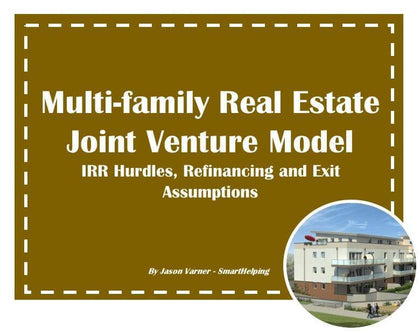 Annual-based Real Estate Acquisition Model with Refinance Options and IRR Hurdles (joint venture) - Templarket -  Business Templates Marketplace