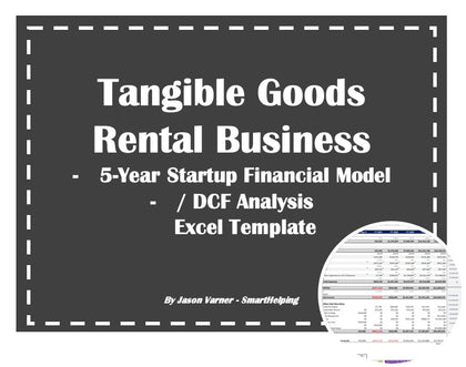 tangible good rental business 5 year startup financial model dcf analysis 1