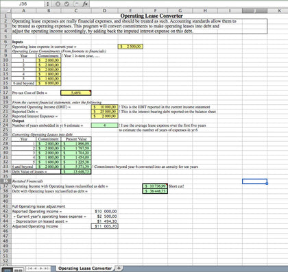 Operating Lease Converter Excel Model - Templarket -  Business Templates Marketplace