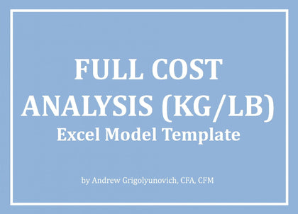 Full Cost Analysis Template (kg/lb) Excel Model Template - Templarket -  Business Templates Marketplace