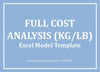 Full Cost Analysis Template (kg/lb) Excel Model Template - Templarket -  Business Templates Marketplace