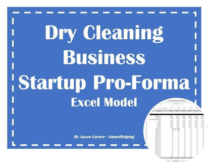 dry cleaning business startup pro forma excel model 1