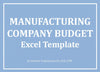 Manufacturing Company Budget Template - Templarket -  Business Templates Marketplace