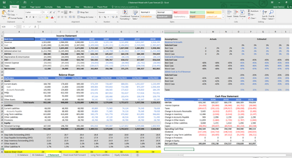 3 Statement Excel Model - Templarket -  Business Templates Marketplace