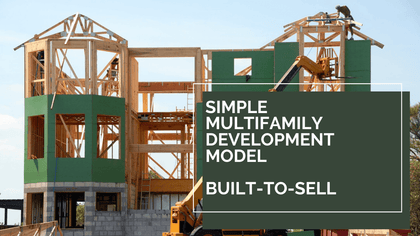 Simplified Multifamily Development Model - Buil-to-Sell Scenario - Templarket -  Business Templates Marketplace