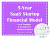 5 year saas startup excel financial model 4 pricing tiers advanced metrics 1