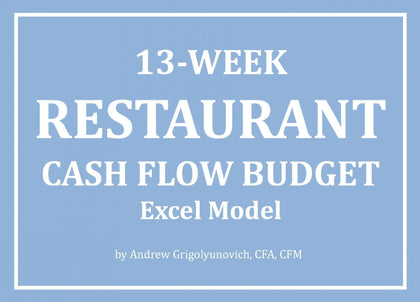 13-Week Restaurant Cash Flow Budget Excel Model - Templarket -  Business Templates Marketplace