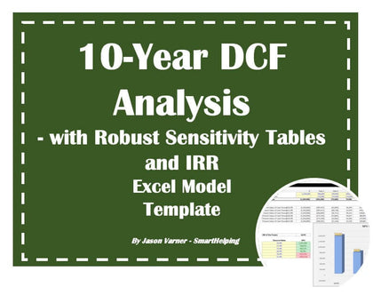 10 year dcf analysis with robust sensitivity tables and irr 1