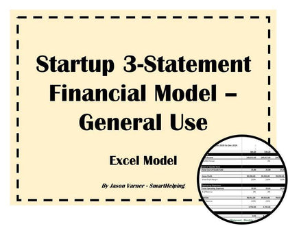 startup 3 statement financial model general use excel 1