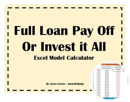 excel calculator full loan pay off or invest it all 1