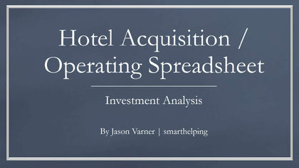 Hotel Financial Model: Leverage / Joint Venture Option / Operating / Exit / Seasonality