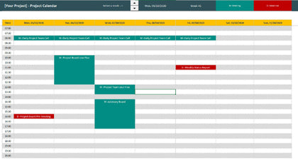 Project Calendar Excel Template