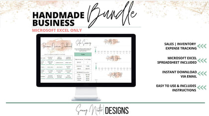 Handmade Business Bundle - Sales, Inventory, Product Cost and Product Pricing all in one - Templarket -  Business Templates Marketplace