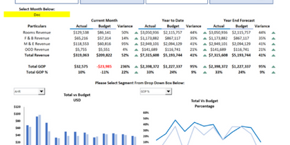 Interactive Hotel Profit & Loss Financial Dashboard